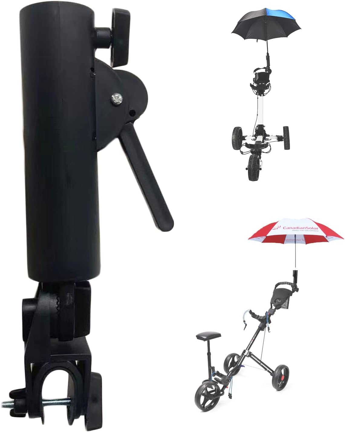 CHOYTONG Golf Umbrella Holder, Heavy Duty Adjustable Umbrella Holder for Scooter, Wheelchair, Bicycle, Stroller