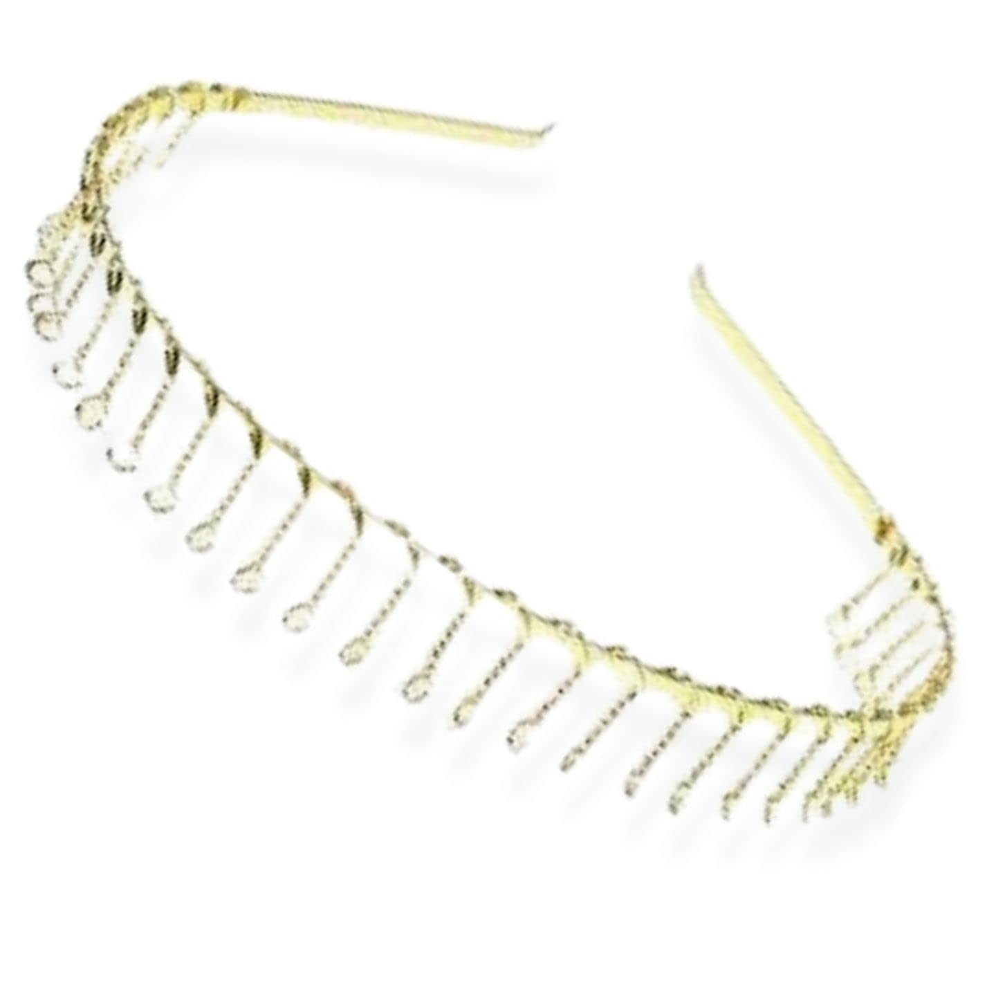 Topkids Accessories Metal Tooth Headband for Men and Women, Unisex Adult, Gold, 1 Count, 1.0 cm Wide