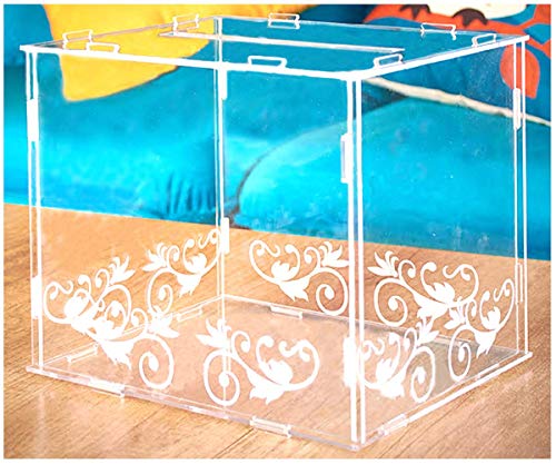 Wedding Card Box Acrylic 10"× 8"×8",Foldable, Suitable for All Parties