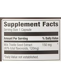 Amazon Elements Milk Thistle, Vegan, 150 mg, 195 cápsulas, más de 6 meses de suministro