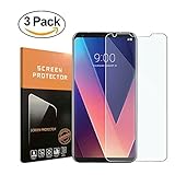 For LG V30 Tempered Screen Protector,Lostep[3pack][Anti-Scratch][Scratch Resistant] [9H Hardness][Bubble-Free] HD Clear Film Screen Protector for LG V30