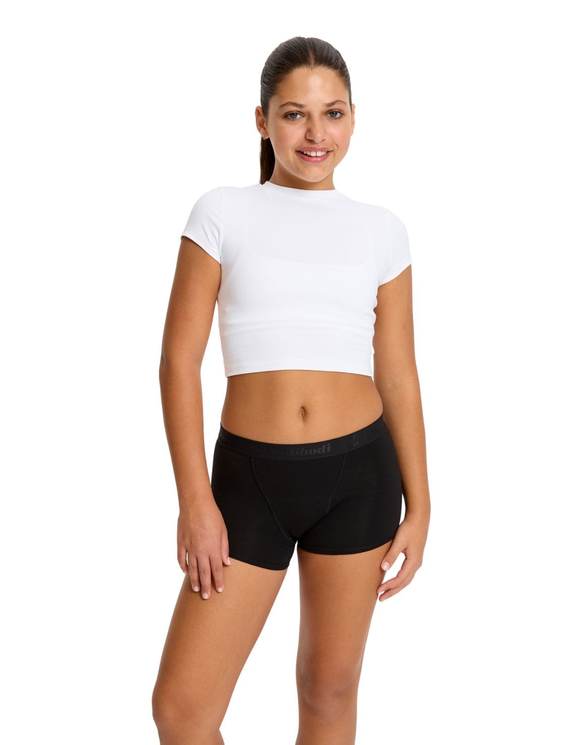 Modibodi Teen Hipster Boyshort Moderate Black Y14-16