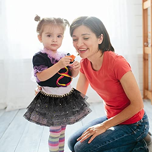 VGOODALL Black Glitter Tulle Ribbon Sparkling Tulle Rolls, 5 Yard Mesh lace Ribbon for Wedding Decoration Gift Wrapping Tutu Skirt DIY Arts and Crafts