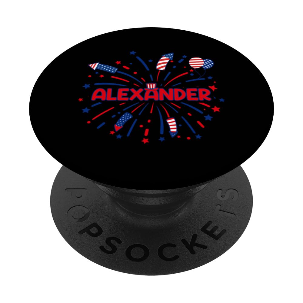 Personalized Names 4th of July Alexander PopSockets Swappable PopGrip