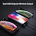 Wireless Portable Charger, 20000mAh high-Capacity high-Speed Wireless Power Bank, with Flashlight, Tempered Glass Panel with LED Display, Suitable for iPhone or Android Phones