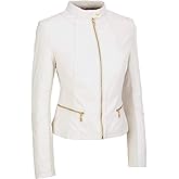 Aaron Craft Women's Lambskin Leather Bomber Biker Jacket