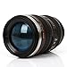 Mango Spot Best Camera Lens Thermos Stainless Steel Cup/ Mug for Coffee or Tea, Black with Clear Glass Lid
