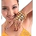 Ewanda store Belly Dance Gold Triangle Bracelet Gypsy Jewelry Coin Bracelet Hand Decoration Wrist Bangle Ring,Halloween Costume Accessory(Gold)