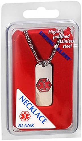 Medical Emergency ID Necklace - Blank - Hypo-allergenic by Emerg Alert