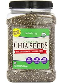 BetterBody Foods Organic Chia Seeds with Antioxidants Calcium and Fiber, 2 Pound