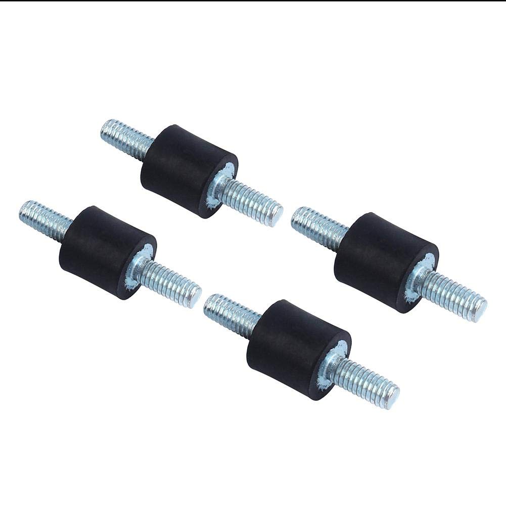 Keenso Anti-Vibration Rubber Isolator Mounts, 4PCS Double Screw Studs, Rubber Bobbins, M4 10x10, for Car Boat, Industrial Machinery, Motorcycle, Generator