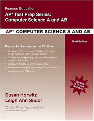 Pearson Education S Review For The Ap Computer Science A And Ab Exams 3rd Edition Horwitz Susan Sudol Leigh Ann 9780136068617 Amazon Com Books