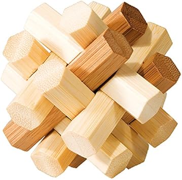 Puzzle In Legno Fridolin Cervello Testa – Doppio Nodo, Livello 4/5, Rompicapo In Bambù