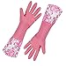Cleanbear Rubber Latex Cleaning Gloves, 15 Inches (pink 1 pair)