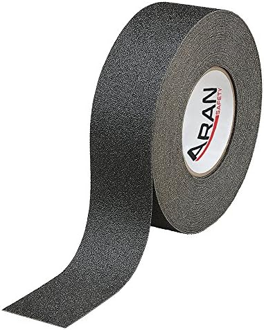 ARAN SAFETY Non Slip Tape Roll Grit, Nonslip, Anti Skid, Safety, Black, High Traction, Strong Grip Abrasive Tread for Stairs, Steps, Ramps, Ladders, Forklifts, Boats, Indoor & Outdoor (147.6' x 2")