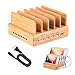 Fastest Charging Station for Multiple Devices, Othoking Bamboo Charging Station with Quick Charge 3.0 & 5 Port USB Charger Compatible with Cellphone,Pad,Tablets