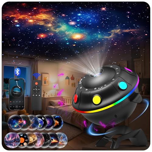 Yoyorule Galaxy Projector for Bedroom, 13 in 1 Planetarium Star Projector with Solar System & Constellation, 360° Rotating Galaxy Light, Space Night Light for Kids Adults Gifts