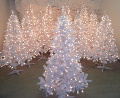 White PreLit Artificial Christmas Tree 6.5 Foot, with
