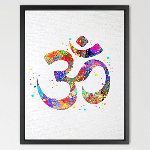 Dignovel Studios 11X14 Om Symbol Watercolor illustration Art Print Yoga relaxation art Wall Art Poster Home Decor Giclee Wall Art Wedding gift Birthday Gift N369
