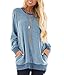 SEBOWEL Women's Waffle Knit Splice Strappy Long Sleeve Hoodies Sweatshirts with Pocket Plus Size