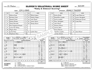 Amazon.com : Glover's Scorebooks Volleyball Short form Scorebook (35 ...