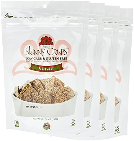Skinny Crisps Plain Jane Gluten Free Crackers (Pack of 4)