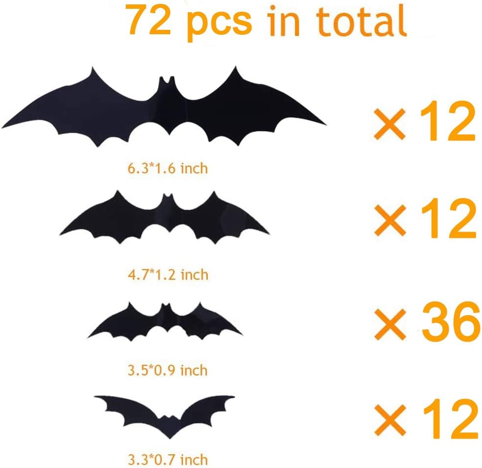 Paint Wall Treatments Supplies 48pcs Halloween Bat Decorations Halloween Decor Happy Halloween Banner Diy Bat Wall Decor 3d Bats Decoration Halloween Wall Decals Window Stickers 2pcs Wall Stickers Murals