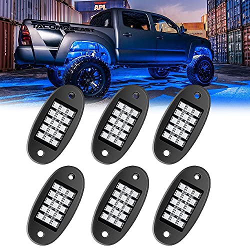 MustWin RGB LED Rock Lights, 90 LEDs Multicolor Neon Underglow Waterproof Music Lighting Kit