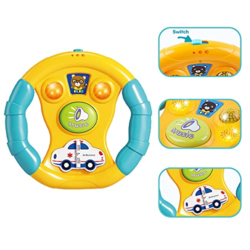 thumbnail image 2 of Toyandona Toy Steering Wheel Car Backseat Pretend Simulated Driving Steering 2 of 12