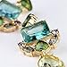 Crystal Earrings - Vintage Gold Plated Green Chandelier Earrings