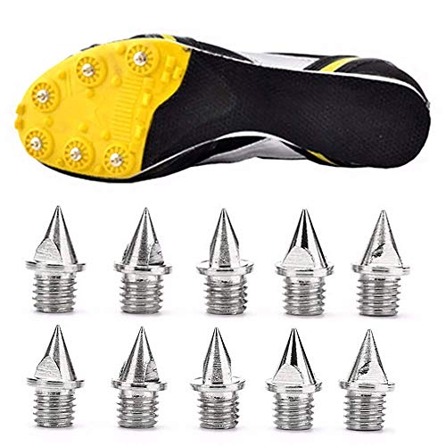 MoMaek 110 Pieces 1/4 Inch Steel Track and Cross Country Spikes Replacement Shoe Track Spikes,Silvery