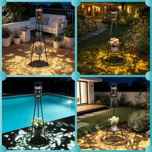 Lampe Solaire Papillon IP65 Blanc Chaud Support Plante Jardin