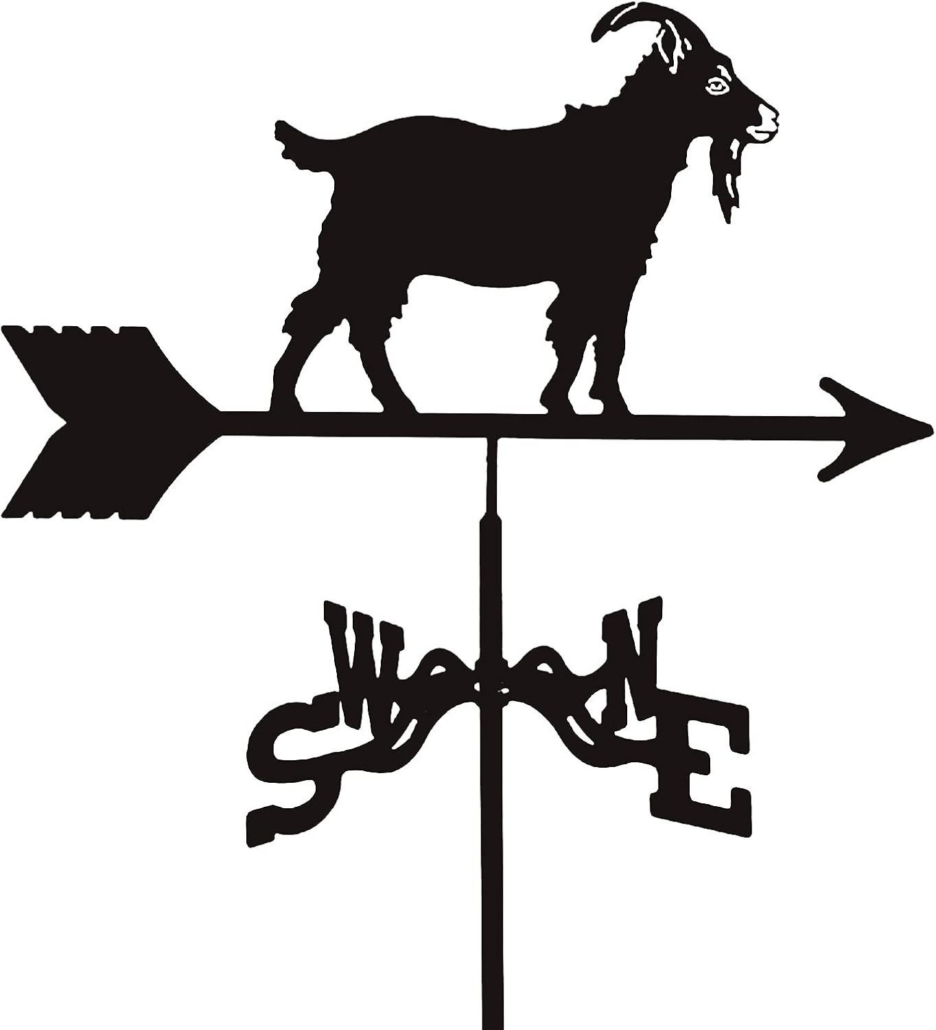 Weathervanes - UYBAG Goat Metal Weathervane Outdoor Stainless Steel Weather Vane Yard Wind Vane Direction Wind Speed Direction Indicator for Farm Yard Garden Gazebo Decorations