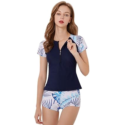 LOPILY Split Badeanzüge Damen Strandmode Sportlich Neoprenanzug Surfbekleidung Zweiteiliger Schwimmen Surfen Tauchen Sport Ba