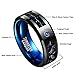 NUNCAD Men's 8mm Black Tungsten Carbide Ring Blue Rings for Men Carbon Fiber Polished Wedding Band Finish Comfort Fit Size 6-15