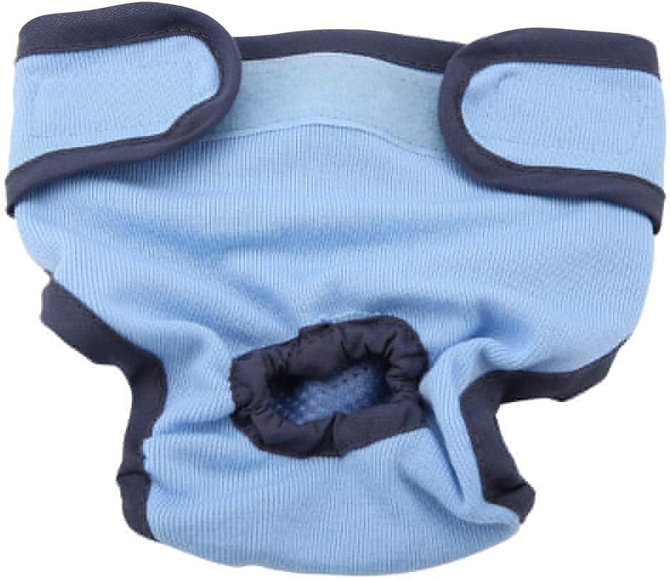 Oumefar Reusable Dog Physiological Pant Female Dog Underwear Pet Sanitary Diaper Sanitary Shorts Panties for Female and Male Dog(M-Blue) Dog Clothing
