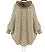 Leshery Womens Autumn Winter Warm Coat Fur Collar Bat Sleeve Cardigan Sweater Jackets (Fur Collar)