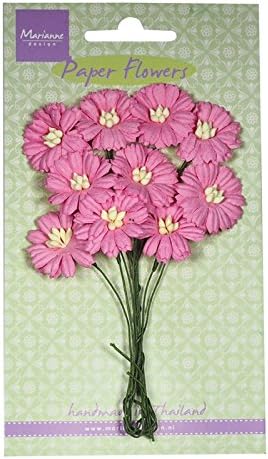 Marianne Design Hand Made Daisies Flowers Card Bright Pink, 11.7x6.5x1 cm