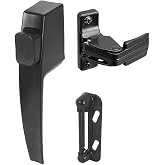 PRIME-LINE Push Button Latch Set for Screen &amp; Storm Doors, Black (1 Set)