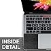 SOJITEK Black Leather Texture 4-in-1, Full-Size 360° Protector Skin Decals Sticker MacBook Pro 15 Inch (2016 2017 2018 Model, with & w/o Touch Bar & ID) A1707 A1900 Black Keyboard Cover