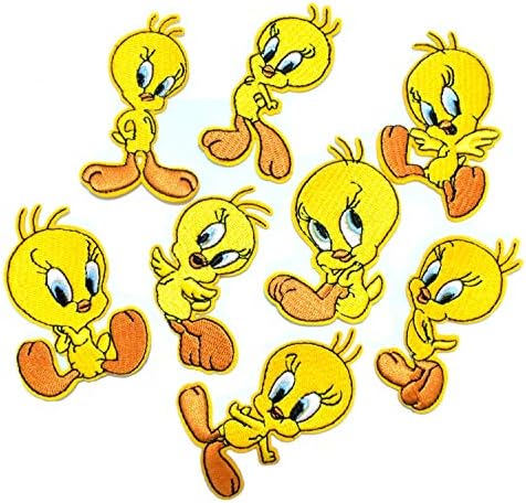 LilieCrea Pack of 8 Tweety Patches, Canary Bird, Iron-On Patches, Tweety Patches