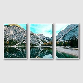 Framed Canvas Wall Art for Living Room, Bedroom Beautiful Nature Norway Landscape Canvas Prints for Modern Home Decoration Ready to Hang - 16"x24"x3 Panels
