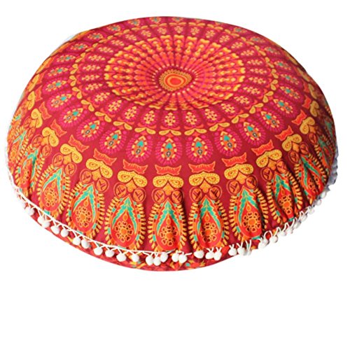 image for Bohemian Throw Pillowcase, Kimloog Indian Mandala Round Sofa Bed Car D