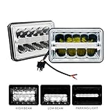 SLDX 4 x 6'' Led Sealed Beam (One Pair) Headlight High/Low Beam With Parking Light Replace HID Xenon H4651 H4652 H4656 H4666 H6545 Fit for Peterbilt Kenworth Freightliner -2 Year Warranty