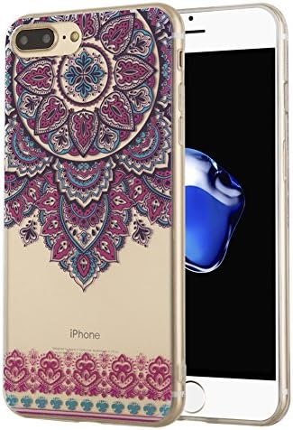 iPhone 7 Plus Case, ZKDT Totem Series Ultra-thin Clear Soft TPU Protective Case with Totem Pattern Back Cover for iPhone 7 Plus 5.5" (Totem_Black Purple)