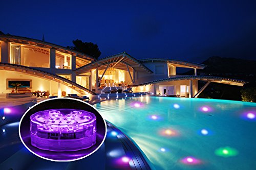 image for Homemory 3 Pack Submersible LED Lights with 3x Remote Control Underwat