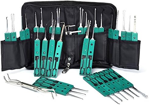Kit Set for Training/Practice with Canvas Zipper Storage Bag (32PCS&amp;6 Lock Tension Wrench) by Paraponera
