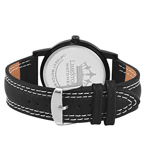 limestone signature series slim analogue black dial boys and mens watch - ls2649