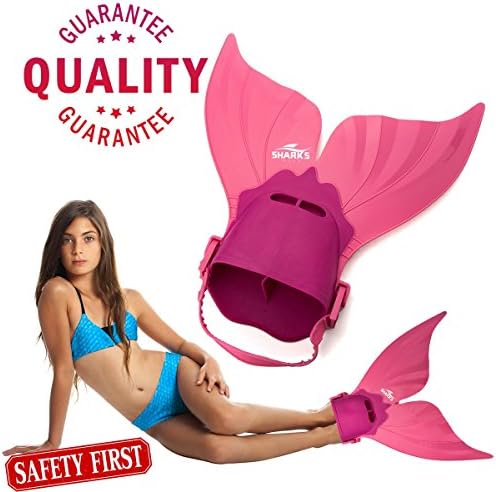 Sharks Wear Mermaid mono-fin for children with adjustable strap. (Pink)