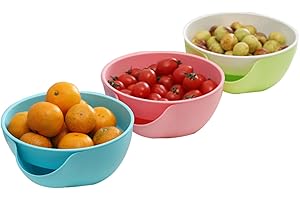 ULDIGI Snack Bowl with Shell Holder Double Dish Nut Bowl for Pistachios Sunflower Seeds Cherries and Candies Random Color Sna